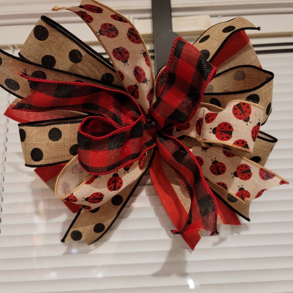 Ladybug Wreath Bow